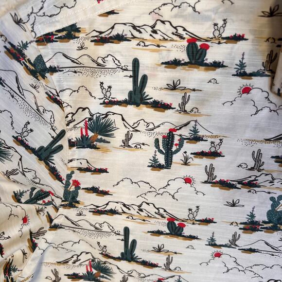 Johnnie O Mens 2XL Ezekiel Button Down Shirt White Cactus Hangin Out Resort - Picture 4 of 7